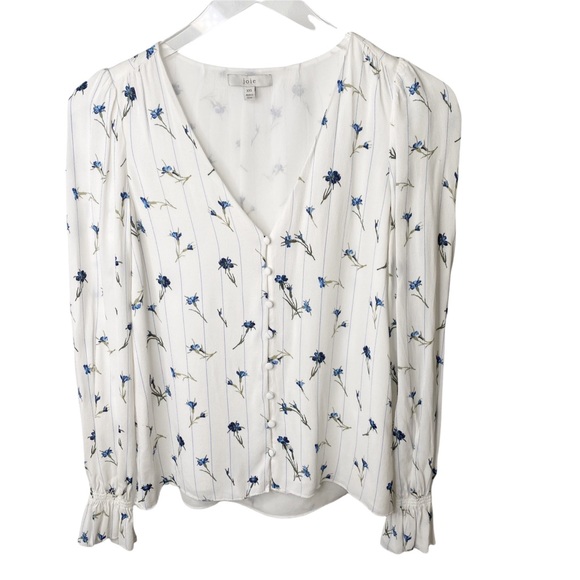 JOIE Bologna C Floral Button Down Peasant Blouse XXS - Picture 3 of 12